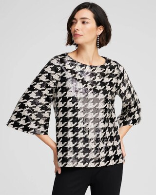 Sequin Houndstooth Tee