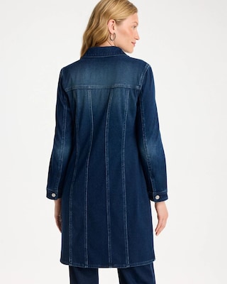 Knit Denim Trucker Duster Jacket click to view larger image.