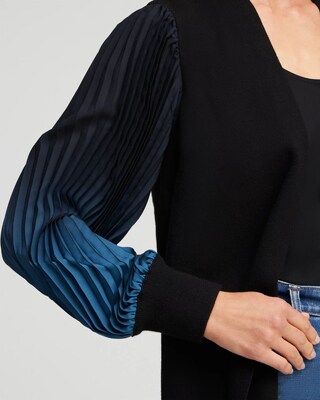 Cashmere Blend Pleated Cardigan