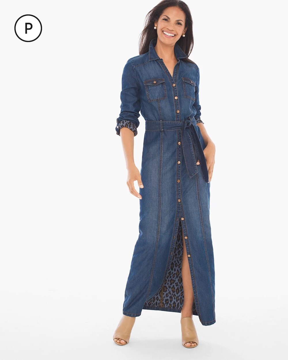 Petite Utility Denim Maxi Dress | Chico's