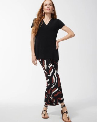 Petite Travelers Abstract Print Crops