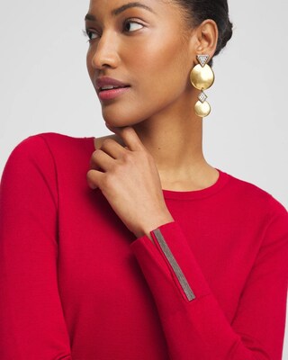 Embellished Crew Neck Sweater Tunic click to view larger image.