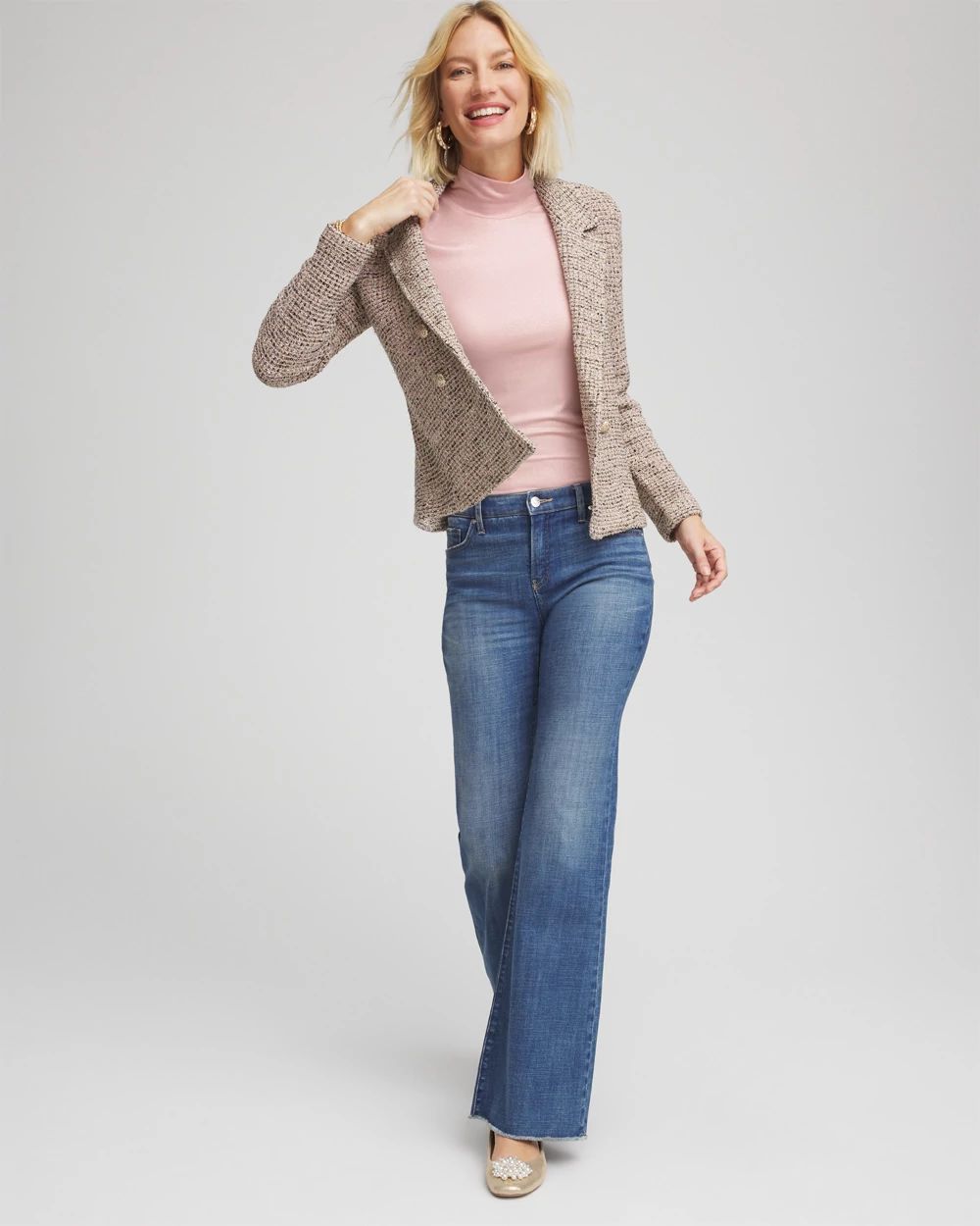 Touch of Cool™ Foil Mock Neck Layering Tee