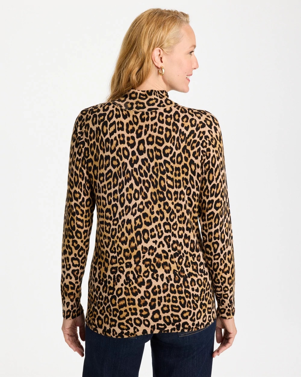Ella Mockneck Animal Print Sweater