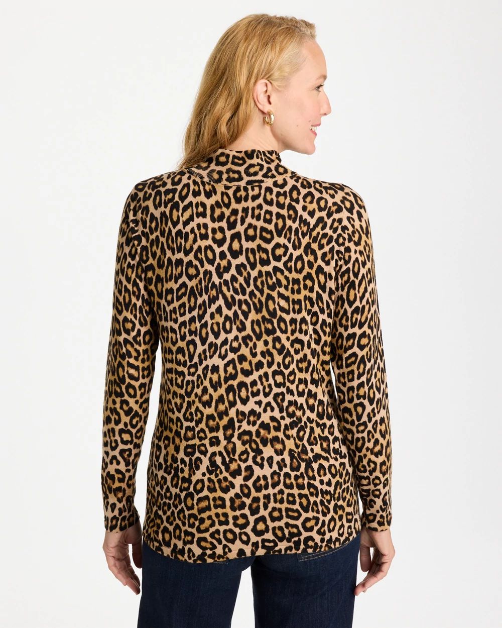 Ella Mockneck Animal Print Sweater click to view larger image.