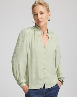 Floral Georgette Peasant Blouse