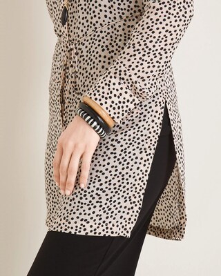 Dot-Print Smocked Tunic