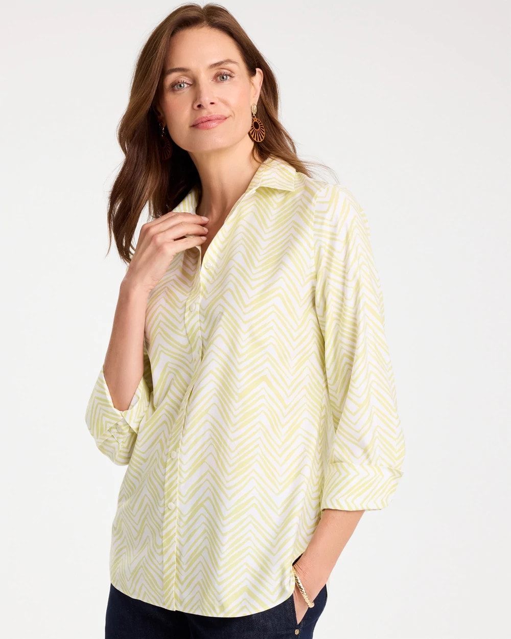 No Iron™ Stretch Chevron Shirt