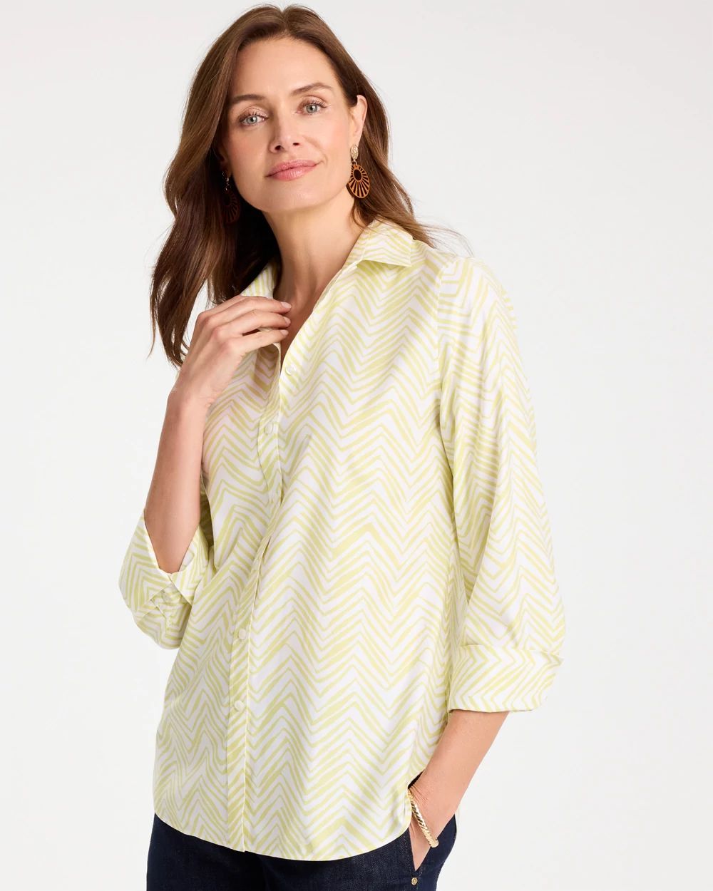 Chevron No Iron Stretch Shirt