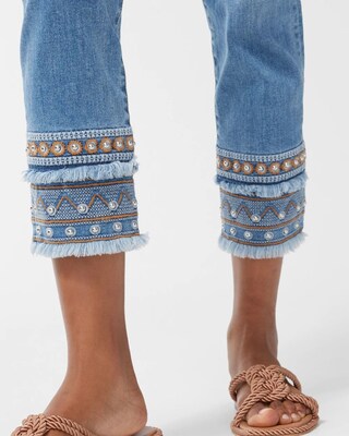 Embellished Pull-On Crops