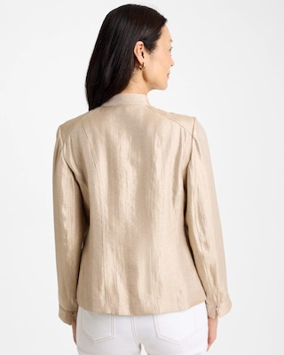 Satin Stand Collar Jacket click to view larger image.