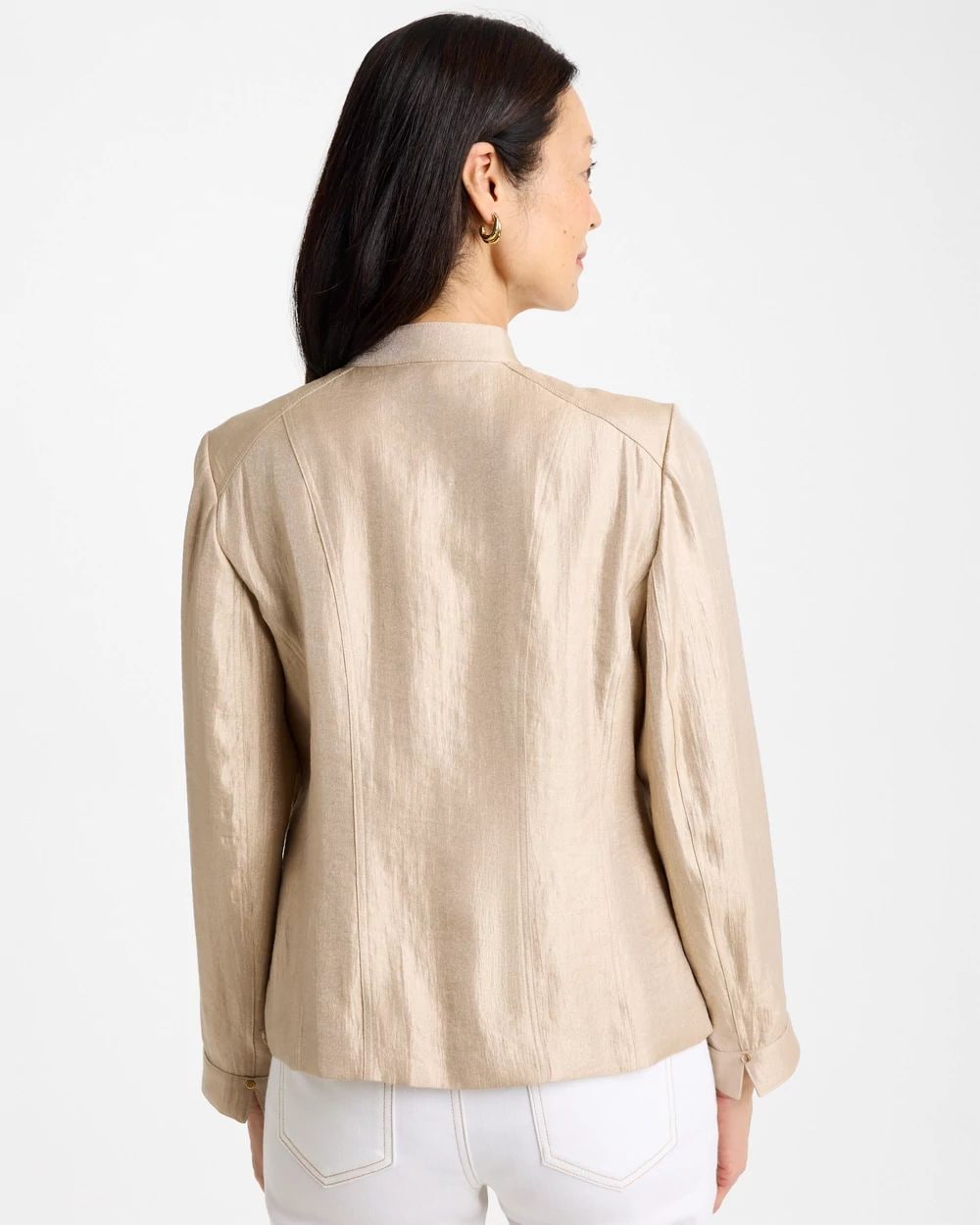 Satin Stand Collar Jacket