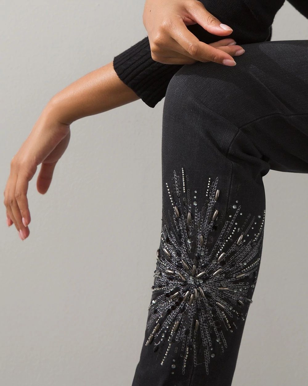 Embellished Girlfriend Ankle Jeans
