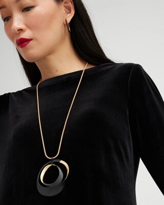 Onyx Swirl Y-necklace