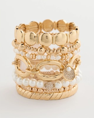 Pearlescent Stretch Charm Bracelet click to view larger image.