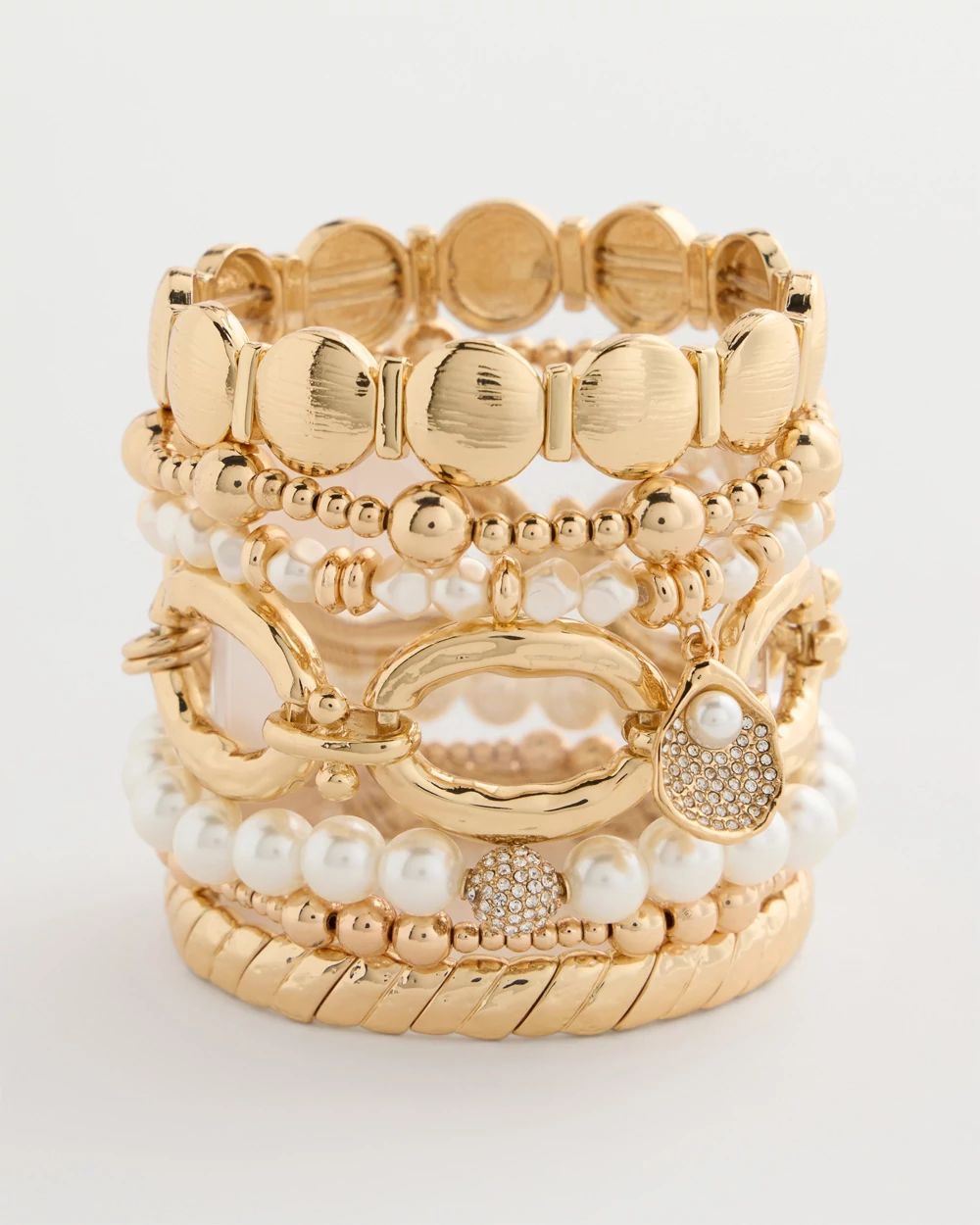 Pearlescent Stretch Charm Bracelet