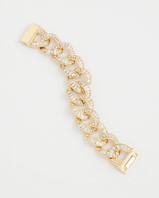 Gold Tone Baguette Magentic Bracelet click to view larger image.