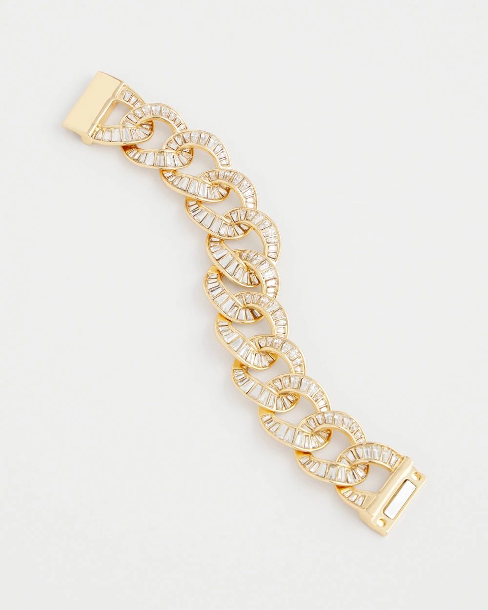 Gold Tone Baguette Magentic Bracelet click to view larger image.