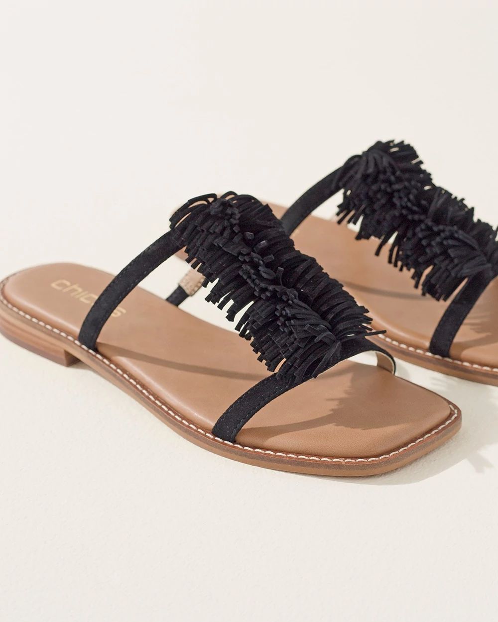 Black Suede Slide Sandal