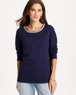 Embellished Cotton Tee