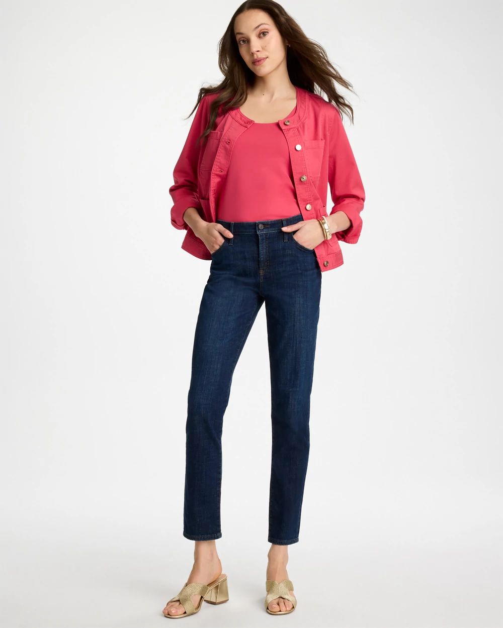 Girlfriend Slim Ankle Jeans click to view larger image.