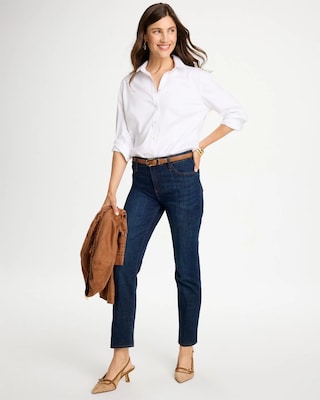 Girlfriend Slim Ankle Jeans click to view larger image.