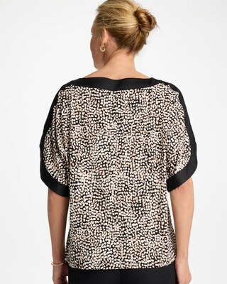 Printed Jersey & Satin Dolman Tee click to view larger image.