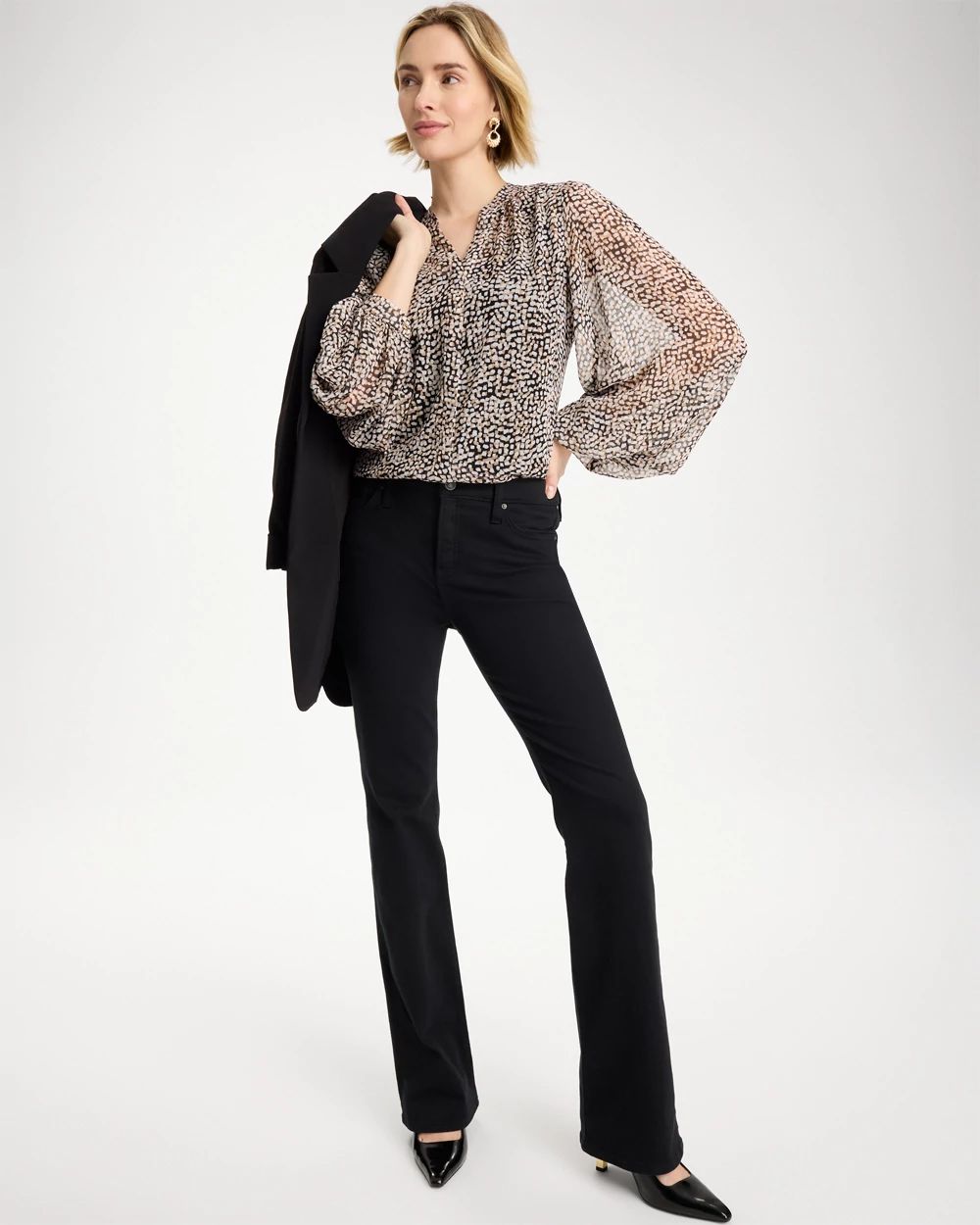 Georgette Printed Squares Blouse click to view larger image.