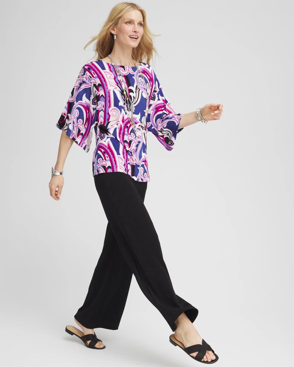 Travelers™ Paisley Kimono-Sleeved Top