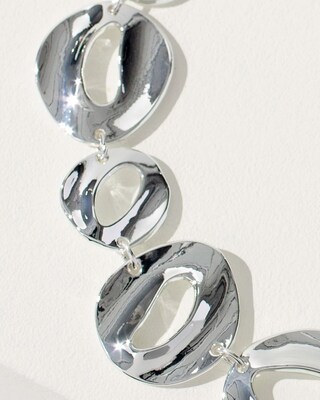 Silver Tone Bib Necklace