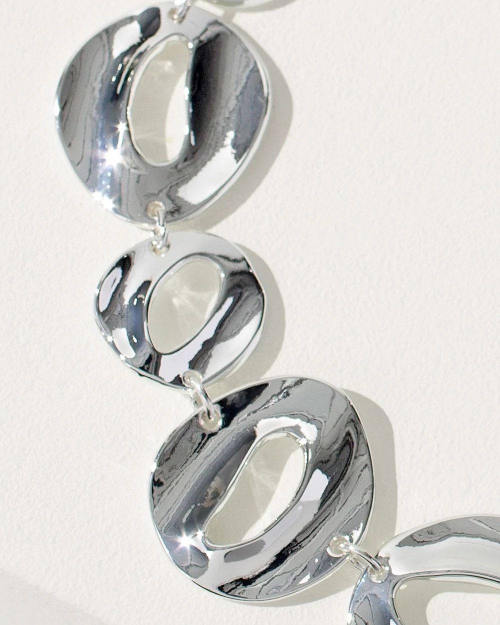 Silver Tone Bib Necklace