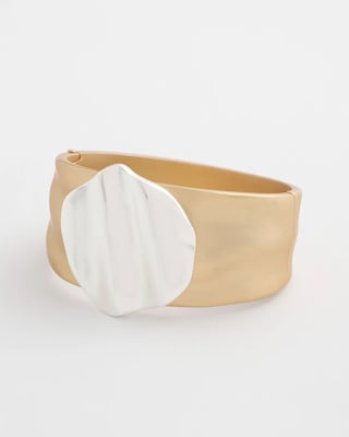 Mixed Metal Crinkle Cuff