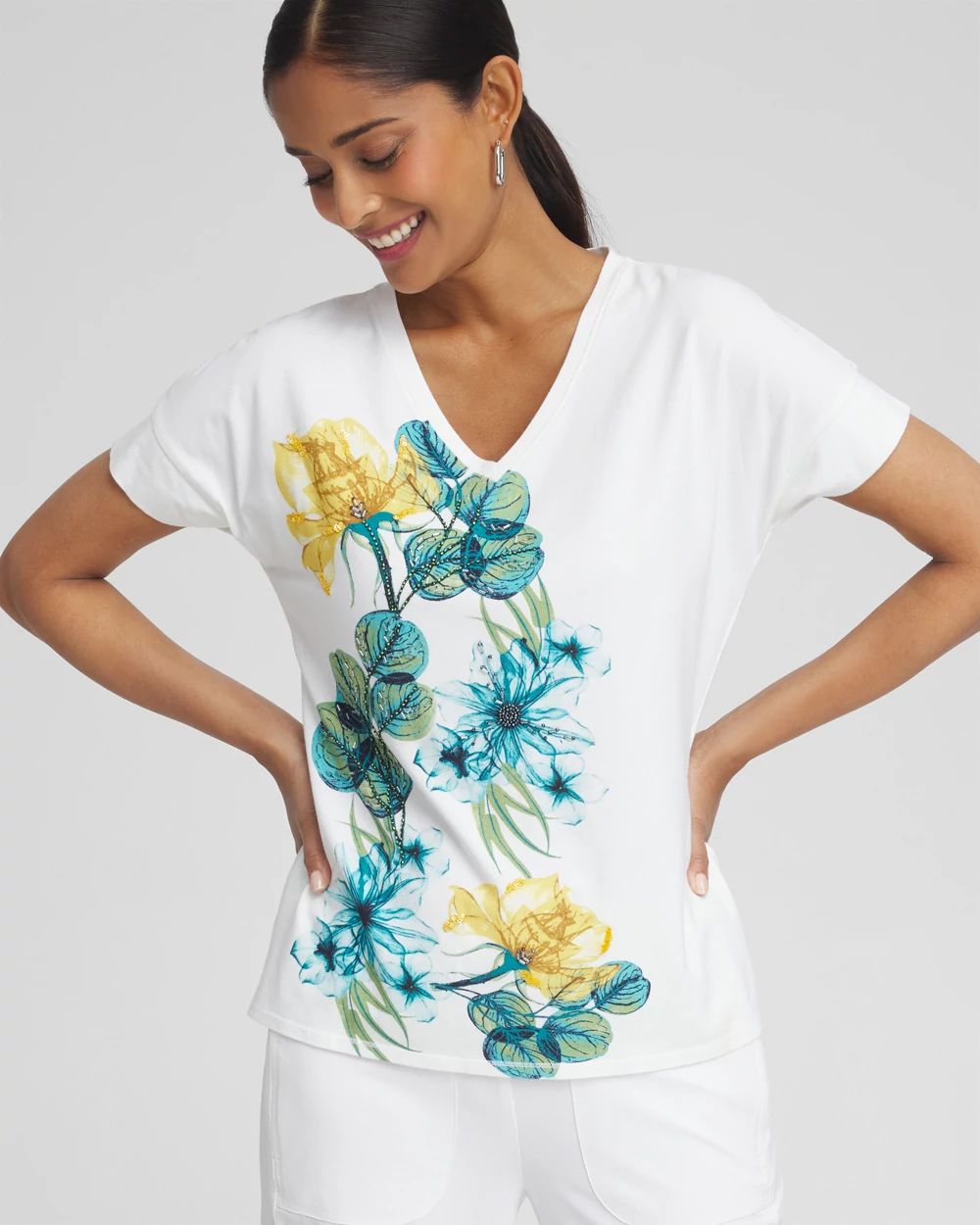 Zenergy® UPF Floral Print Tee