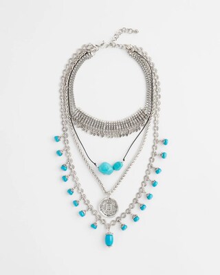 Convertible Turquoise Charm Necklace click to view larger image.
