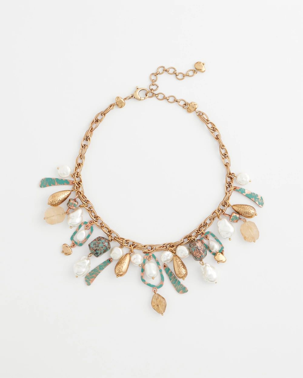 Copper Charm Bib Necklace