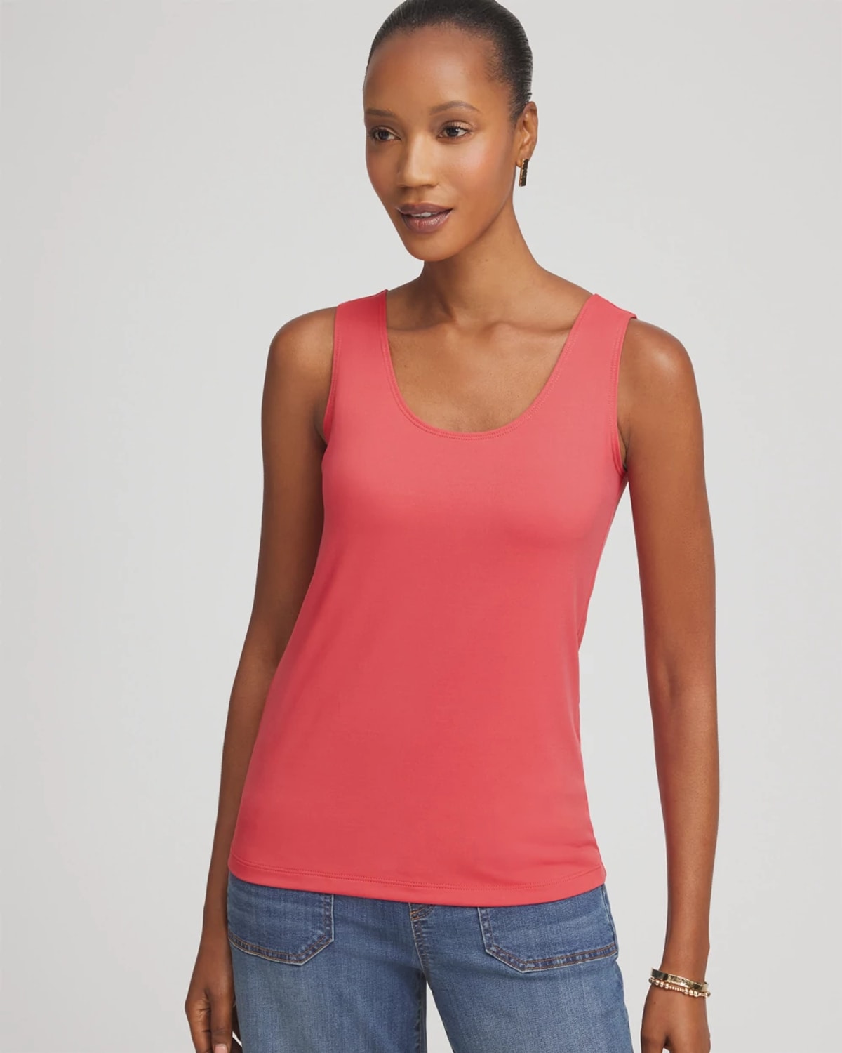 Chico's Microfiber Tank In Folkloric Red