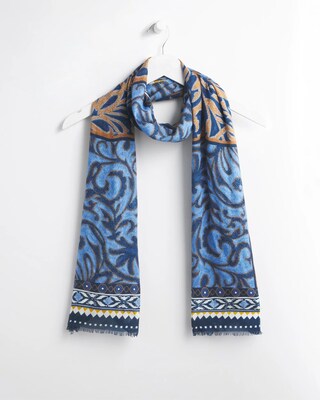 Tile Print Oblong Scarf