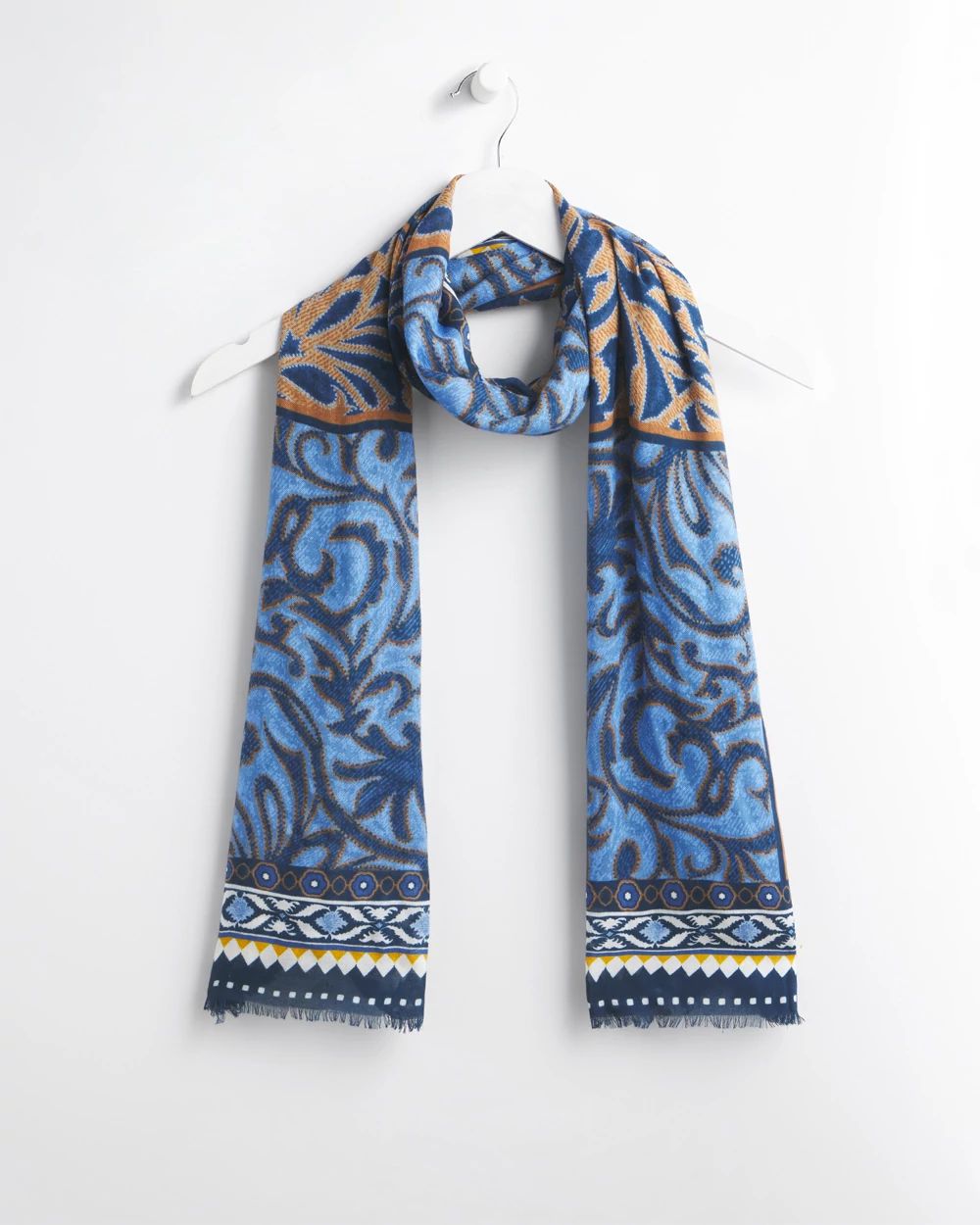 Tile Print Oblong Scarf