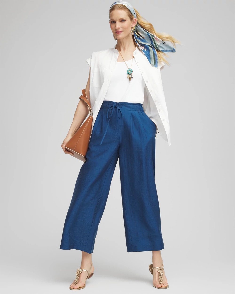 Lightweight Wide Leg Cropped Pants
