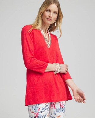 Linen Embellished Tunic
