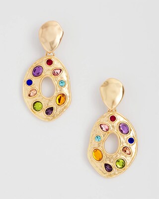 Multicolor Clip On Drop Earrings