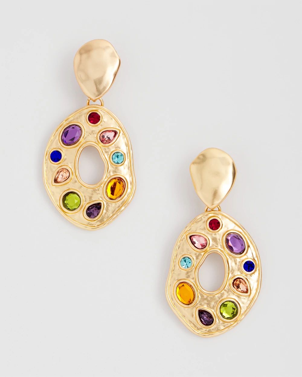 Multicolor Clip On Drop Earrings