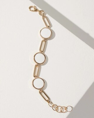 White Enamel Clasp Bracelet