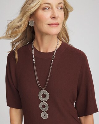 Triple Medallion Pendant Necklace click to view larger image.