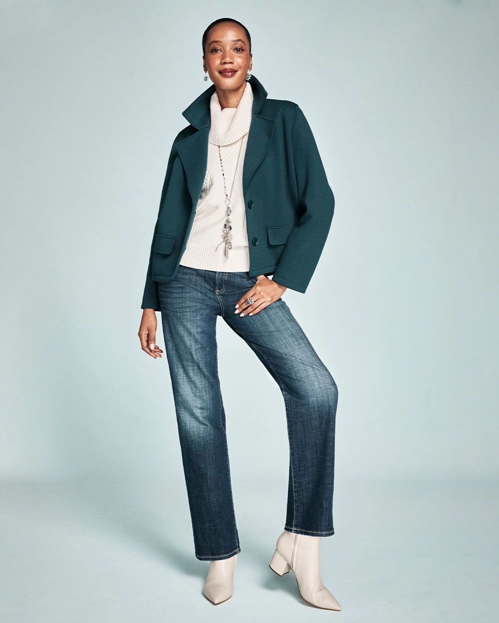 Girlfriend Straight Ankle Jeans