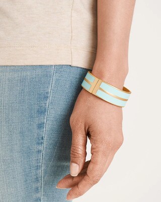 Blue Hinged Cuff Bracelet