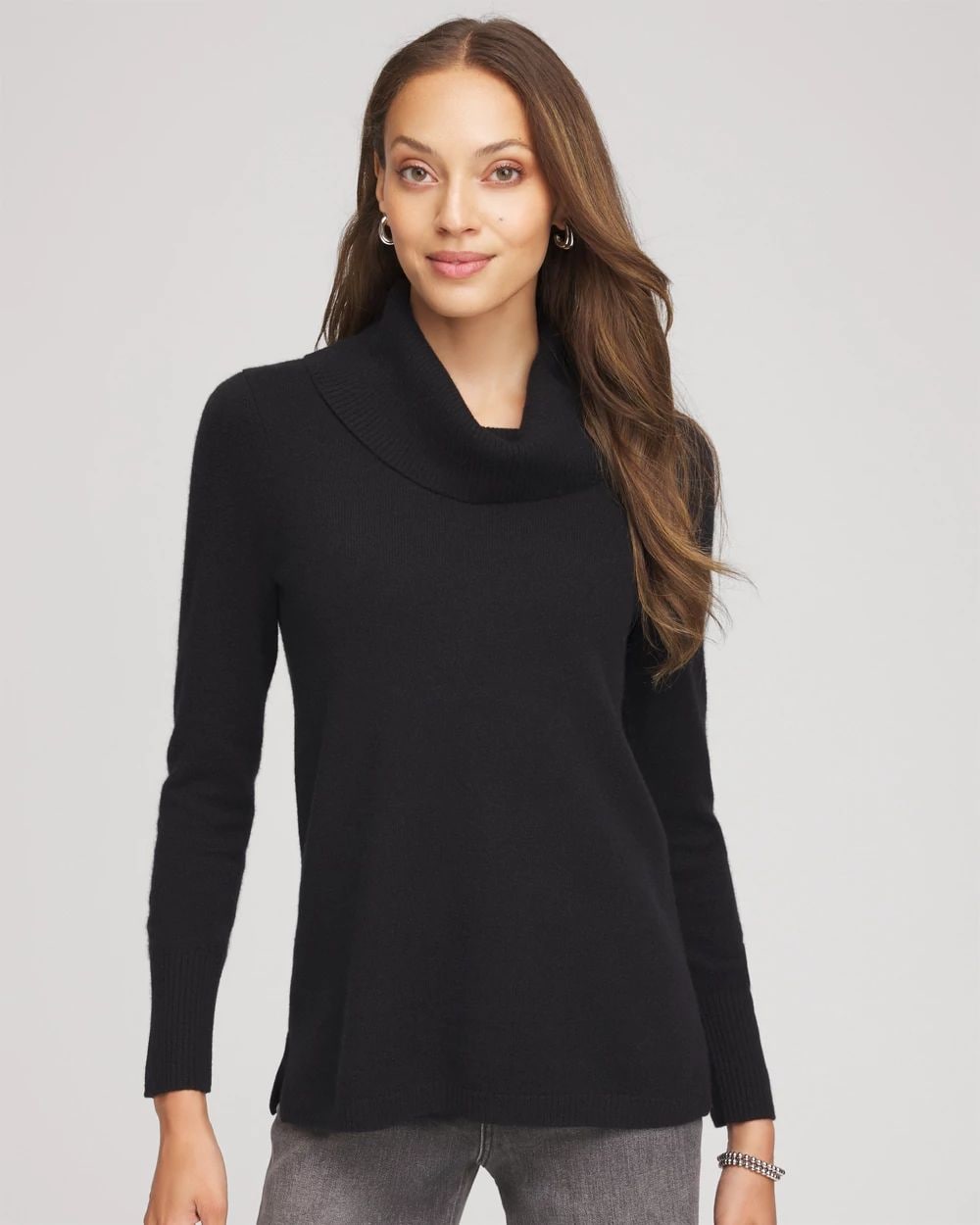 Cowlneck Cashmere Pullover Tunic