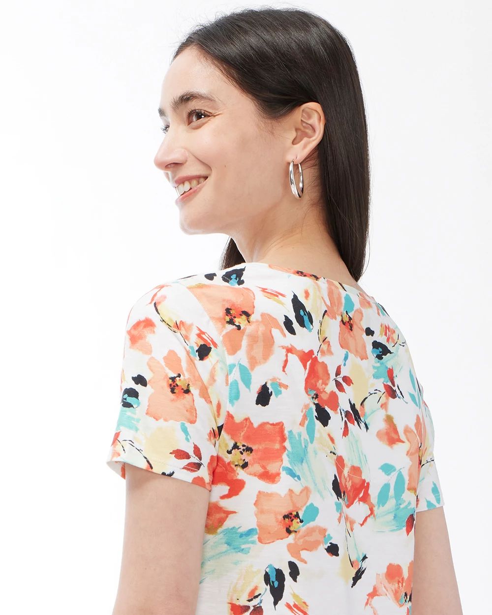 Zenergy Floral V-Neck Tee
