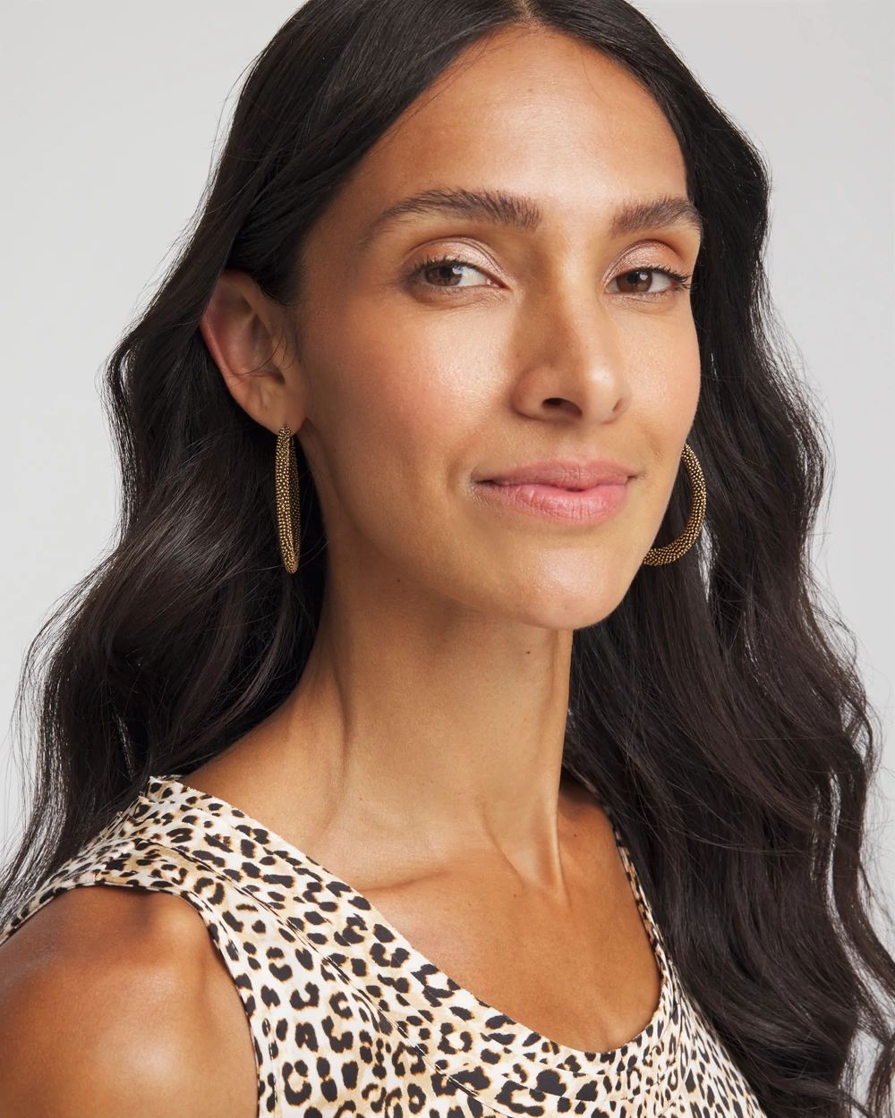 No Droop® Golden Beaded Hoop Earrings