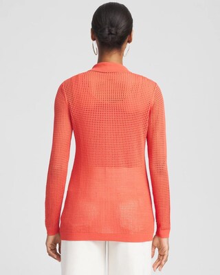 Pointelle Collared Cardigan click to view larger image.